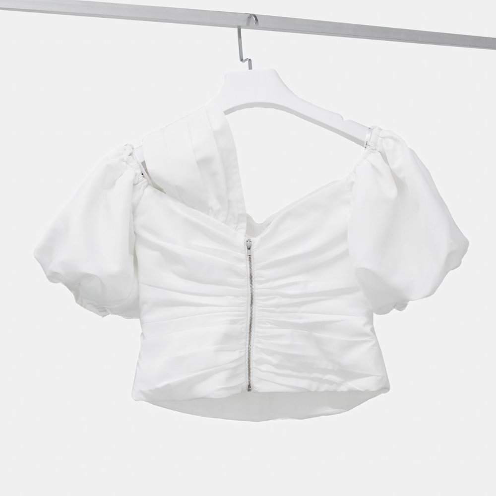 Self-Portrait Ruched Puff-Sleeve Bodice - Picture 3 of 11